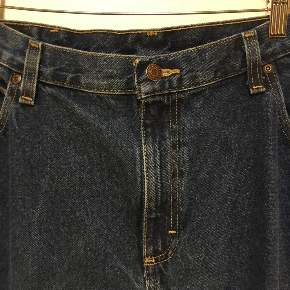 Wrangler Jeans Mens 38x32 Blue Premium Quality Straight Leg Denim Dark Wash